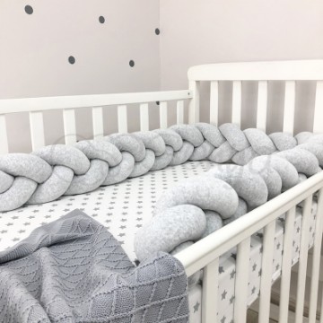 Protectie laterala patut bebe gri